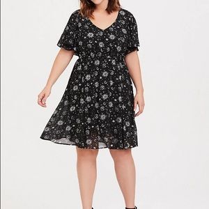 Torrid Celestial Ruffle Chiffon Skater Dress 3